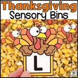 Thanksgiving Alphabet Sensory Bins