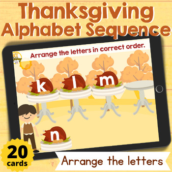 Preview of Thanksgiving Alphabet Sequence Boom Cards