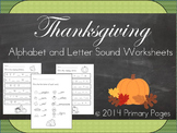 Thanksgiving Alphabet and Letter Sound Worksheets