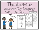 Thanksgiving American Sign Language Activity