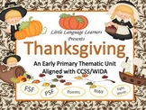 Thanksgiving-Vocabulary/Concept Development- ELL Newcomers Too