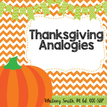 Preview of Thanksgiving Analogies for Speech Therapy
