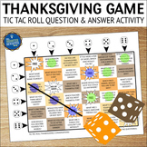 Thanksgiving Answering Questions Roll and Cover Conversation Game