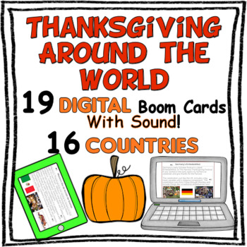 Preview of Thanksgiving Around the World - 16 Countries - {Boom Cards} Distance Learning