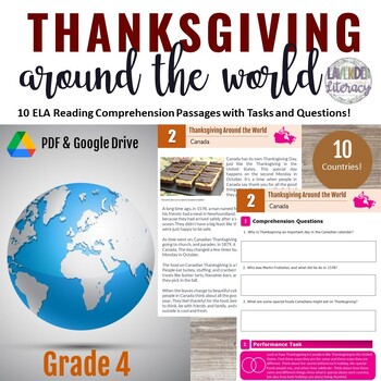 Preview of Thanksgiving Around the World | Thanksgiving Task Cards