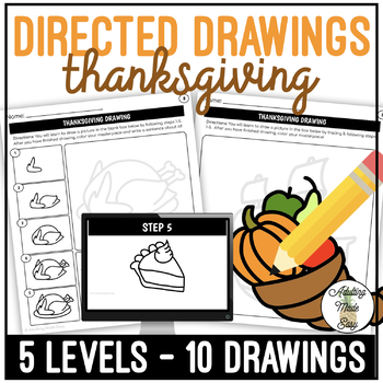 Preview of Thanksgiving Art Directed Drawing Worksheets
