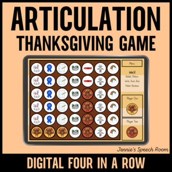 Preview of Thanksgiving Articulation Four In A Row