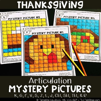 Preview of Thanksgiving: Articulation Mystery Pictures