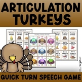 Thanksgiving Articulation Turkey Game for Speech Therapy- 