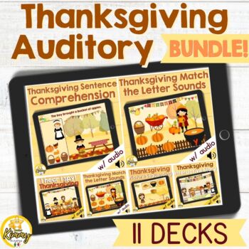 Preview of Thanksgiving Auditory Boom Cards Bundle