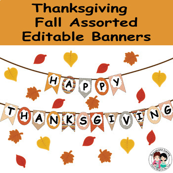 Preview of Fall Banner, Thanksgiving Banner,  EDITABLE, Farmhouse Classroom