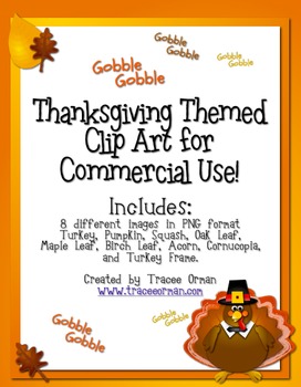 Preview of Thanksgiving Autumn Themed Clip Art Commercial Use