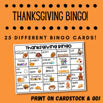 Thanksgiving BINGO! by WorkinWithWills | TPT