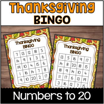 Preview of Thanksgiving BINGO | Numbers 1-20 | FREEBIE