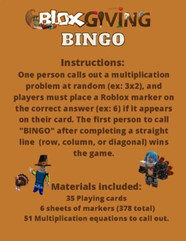 Random Roblox Bingo Card