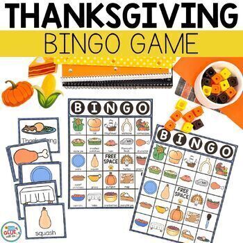 Preview of Thanksgiving BINGO | Thanksgiving Vocabulary Activities | Thanksgiving Games