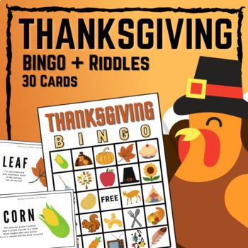 Preview of Thanksgiving BINGO with Riddles & Call Cards!