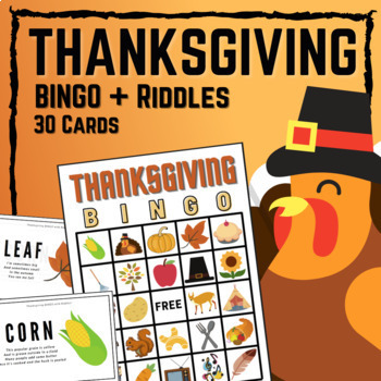 Thanksgiving BINGO with Riddles & Call Cards! by Diane Teaches | TPT