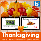 Thanksgiving BOOM CARDS™ for Speech Therapy and Autism
