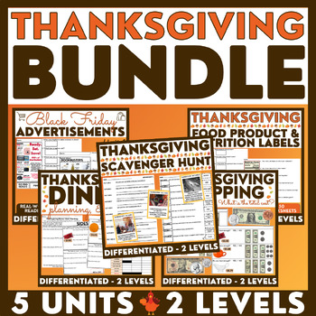 Preview of Thanksgiving BUNDLE - Life Skills - Functional Text - Special Education