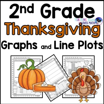 Preview of Thanksgiving Bar Graphs Picture Graphs and Line Plots 2nd Grade