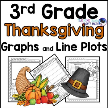 Preview of Thanksgiving Bar Graphs Picture Graphs and Line Plots 3rd Grade