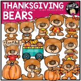 Thanksgiving Bears Clip Art Set {Educlips Clipart}