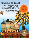 Thanksgiving Beginning Comprehension and Writing/Labeling 