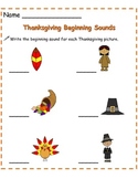 Thanksgiving Beginning Sounds