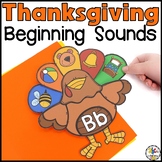 Thanksgiving Beginning Sounds Activity - Letter Sound Reco