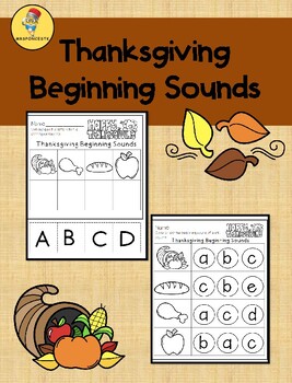 Preview of Thanksgiving Beginning Sounds Pre-K, TK, and Kinder