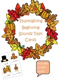 Thanksgiving Beginning Sounds Task Card