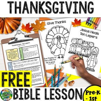 Preview of Thanksgiving Bible Lesson and Bible Story on the Ten Lepers for Kids