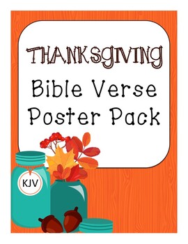 Preview of Thanksgiving Bible Verse Posters Fall Colors, Bulletin Board Idea, KJV