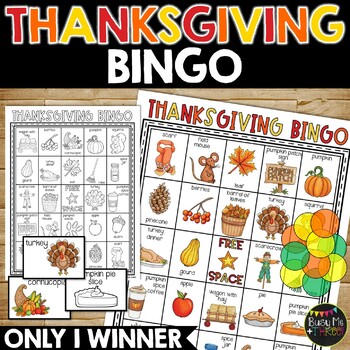 Preview of Thanksgiving Bingo Activity Game 25 Different Cards Fall Party