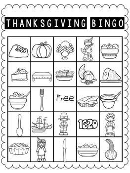 coloring pages thanksgiving bingo cards