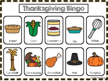 Thanksgiving Bingo by Probably In Preschool | Teachers Pay Teachers