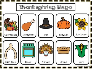 Thanksgiving Bingo by Probably In Preschool | Teachers Pay Teachers