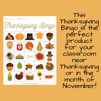 Thanksgiving Bingo by Mrs Mac's Teaching Hacks | TPT