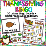 Thanksgiving Bingo - Activity Game with Digital Randomized