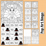 Thanksgiving Bingo Cards Turkey Game Coloring Page Pilgrim