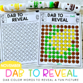 Thanksgiving Bingo Dauber Activities - Color Words Activit