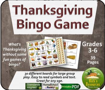 Preview of Thanksgiving Bingo Game - Print and Digital Versions