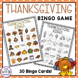 Thanksgiving Bingo Game Activity