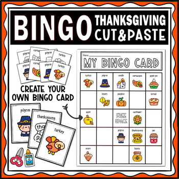 Preview of Thanksgiving Bingo Game - Cut and Paste Activities Bingo