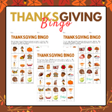 Thanksgiving Bingo Game With Turkey, Cornucopia, Pilgrim and More