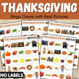 Thanksgiving Bingo Game for Special Education (no labels)
