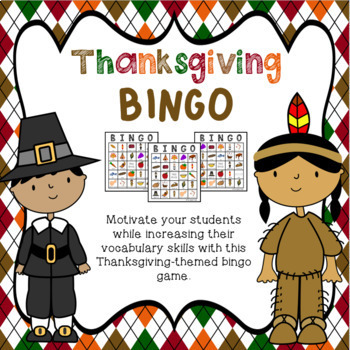 Thanksgiving Bingo Game with Riddles - A Vocabulary Building Activity