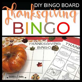 thanksgiving bingo cards color page