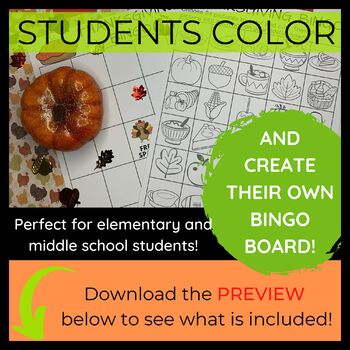 printable thanksgiving bingo cards coloring pages
